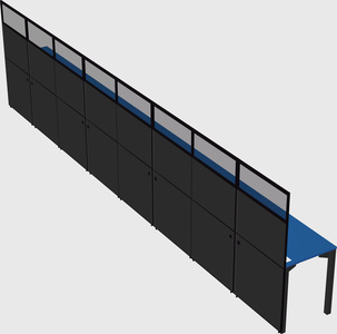Shared rectangular cubicle