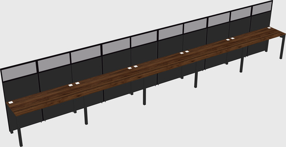Shared rectangular cubicle