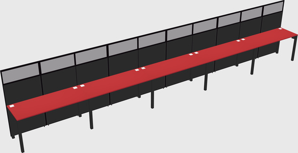 Shared rectangular cubicle