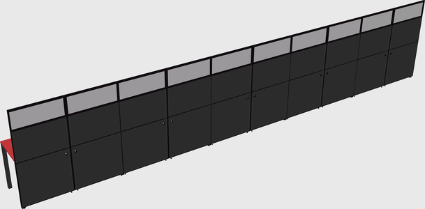 Shared rectangular cubicle