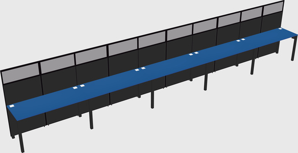 Shared rectangular cubicle
