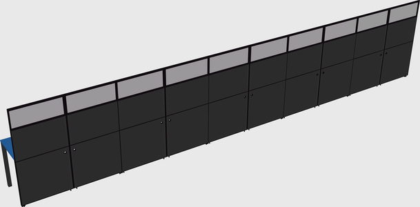 Shared rectangular cubicle