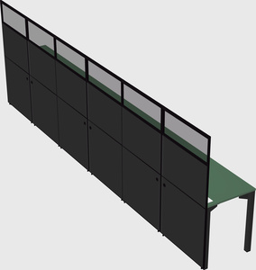 Shared rectangular cubicle