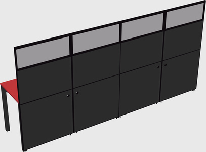 Shared rectangular cubicle