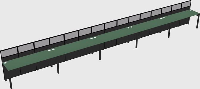Shared rectangular cubicle