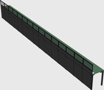 Shared rectangular cubicle