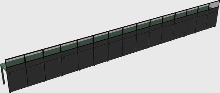 Shared rectangular cubicle