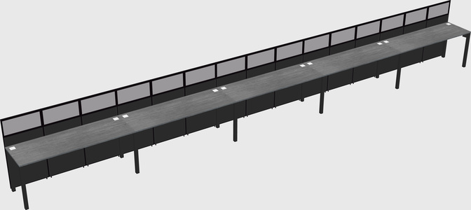 Shared rectangular cubicle
