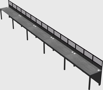 Shared rectangular cubicle