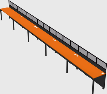 Shared rectangular cubicle