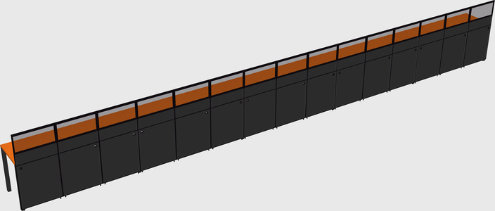 Shared rectangular cubicle