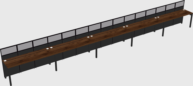 Shared rectangular cubicle