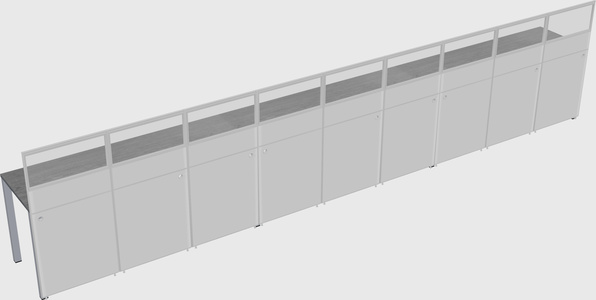 Shared rectangular cubicle
