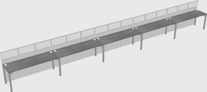 Shared rectangular cubicle