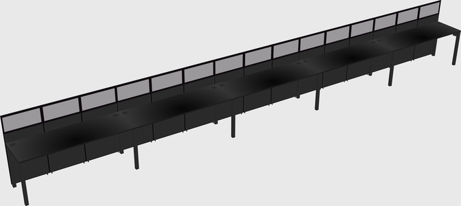 Shared rectangular cubicle