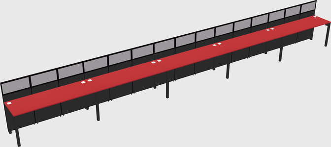 Shared rectangular cubicle