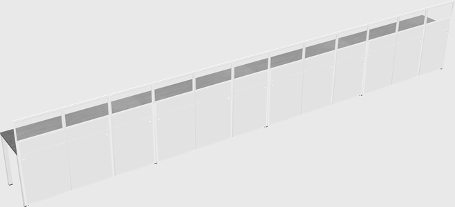 Shared rectangular cubicle