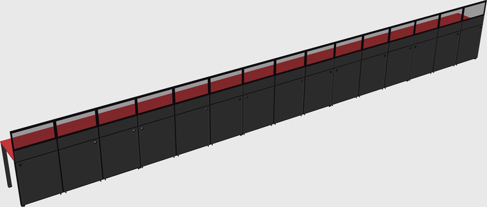 Shared rectangular cubicle