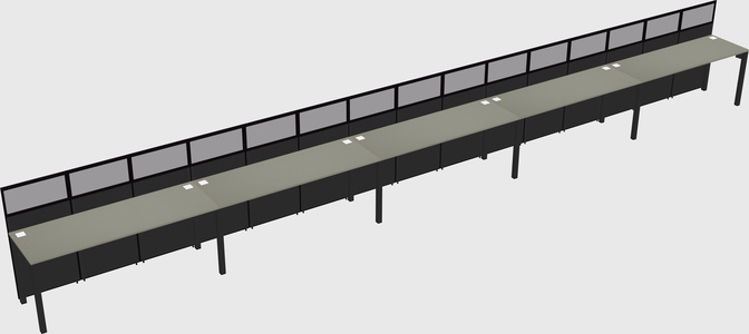 Shared rectangular cubicle