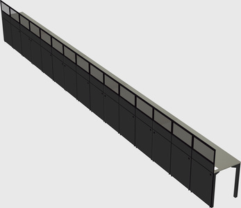 Shared rectangular cubicle