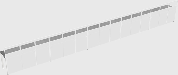 Shared rectangular cubicle