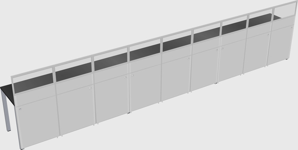Shared rectangular cubicle