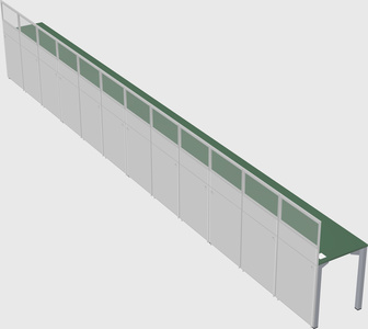 Shared rectangular cubicle