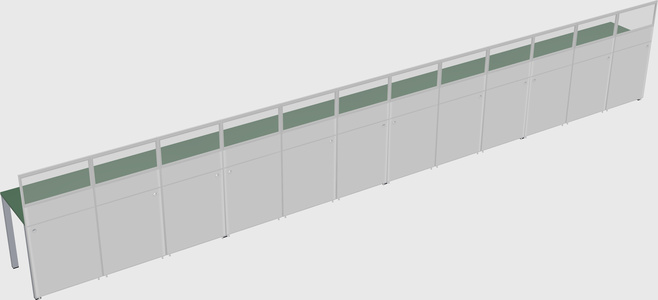 Shared rectangular cubicle