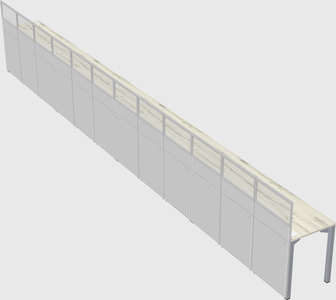 Shared rectangular cubicle