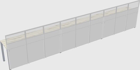 Shared rectangular cubicle