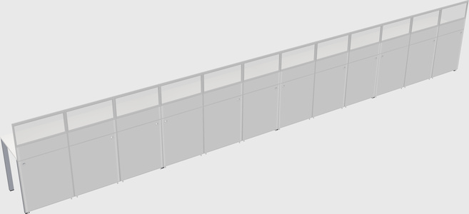 Shared rectangular cubicle