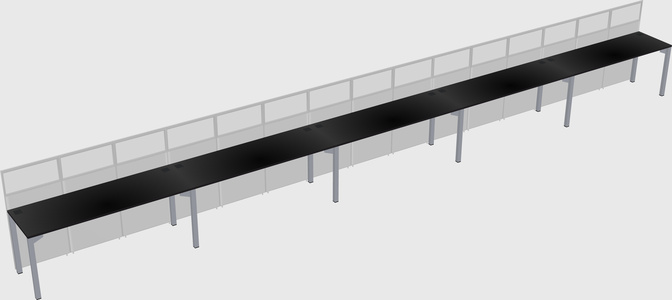 Shared rectangular cubicle
