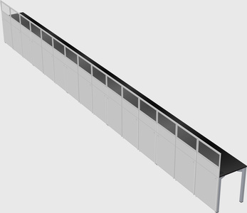Shared rectangular cubicle