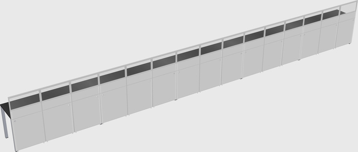 Shared rectangular cubicle