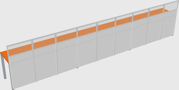 Shared rectangular cubicle