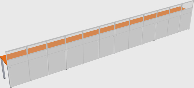 Shared rectangular cubicle