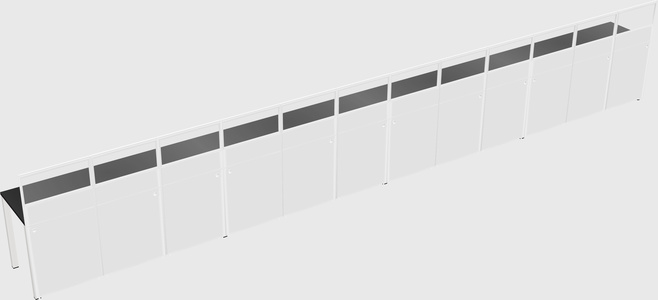 Shared rectangular cubicle