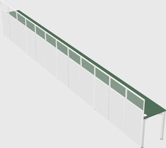 Shared rectangular cubicle