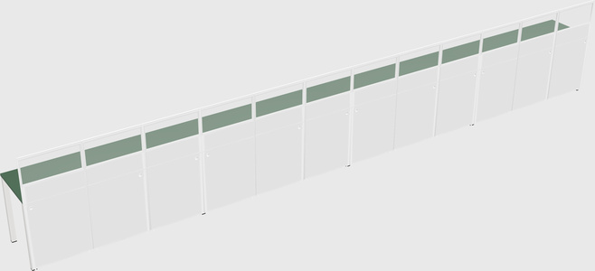 Shared rectangular cubicle
