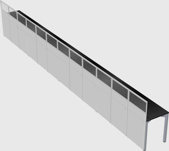 Shared rectangular cubicle