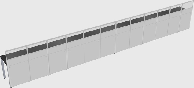 Shared rectangular cubicle