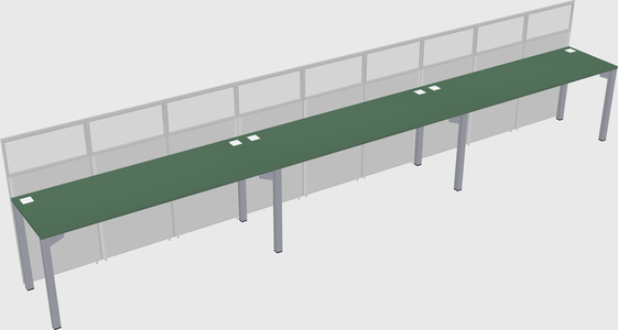 Shared rectangular cubicle