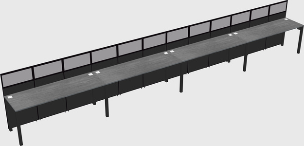 Shared rectangular cubicle