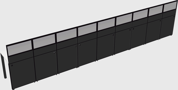 Shared rectangular cubicle