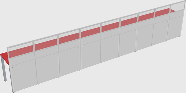 Shared rectangular cubicle