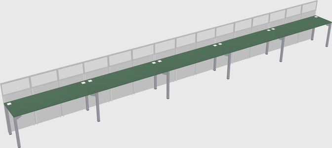 Shared rectangular cubicle