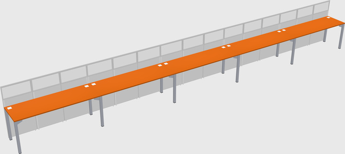 Shared rectangular cubicle
