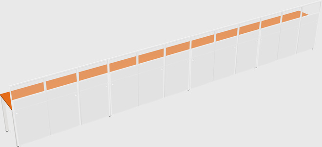 Shared rectangular cubicle