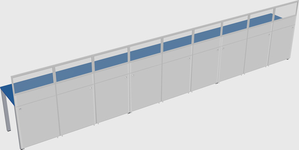 Shared rectangular cubicle