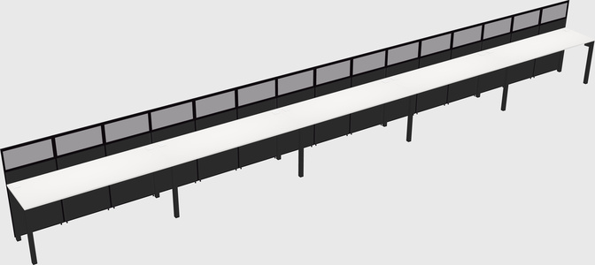 Shared rectangular cubicle